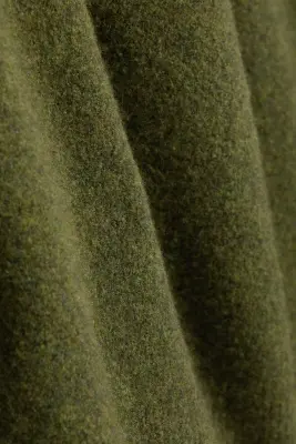 Pull en laine mélangée à col rond et coupe décontractée - Vert mousse — photo 4