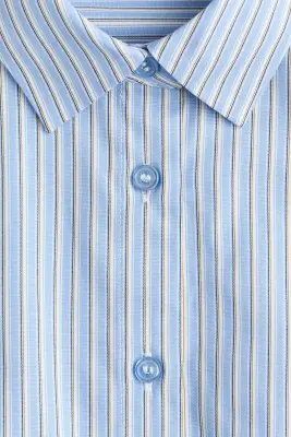 Chemise péplum en coton - Bleu clair/rayures tennis — photo 4