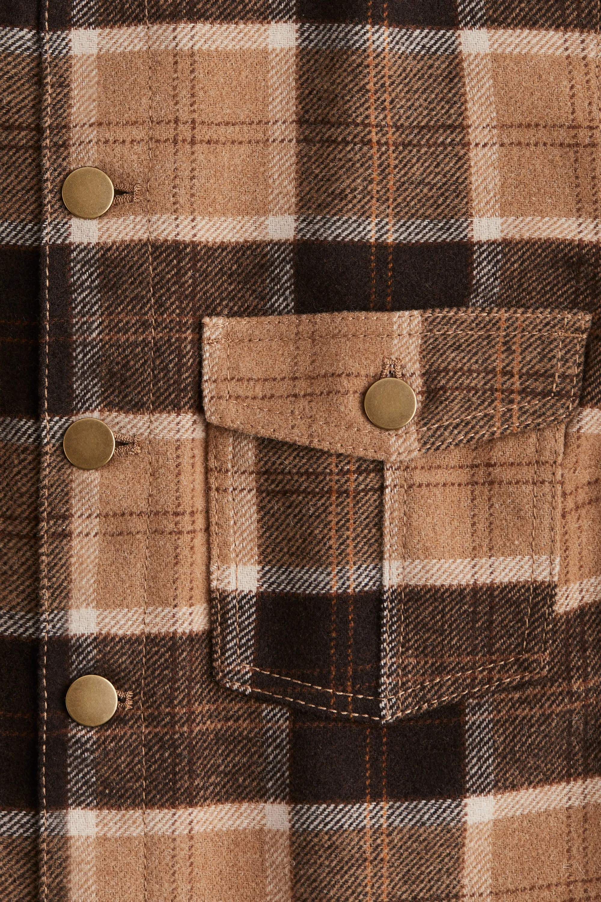 Veste à la finition brossée - Marron foncé/carreaux