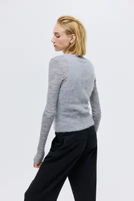 Pantalon bootcut - Gris foncé/rayures tennis — photo 2