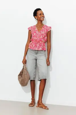 Blouse effet cache-coeur Femme — photo 2