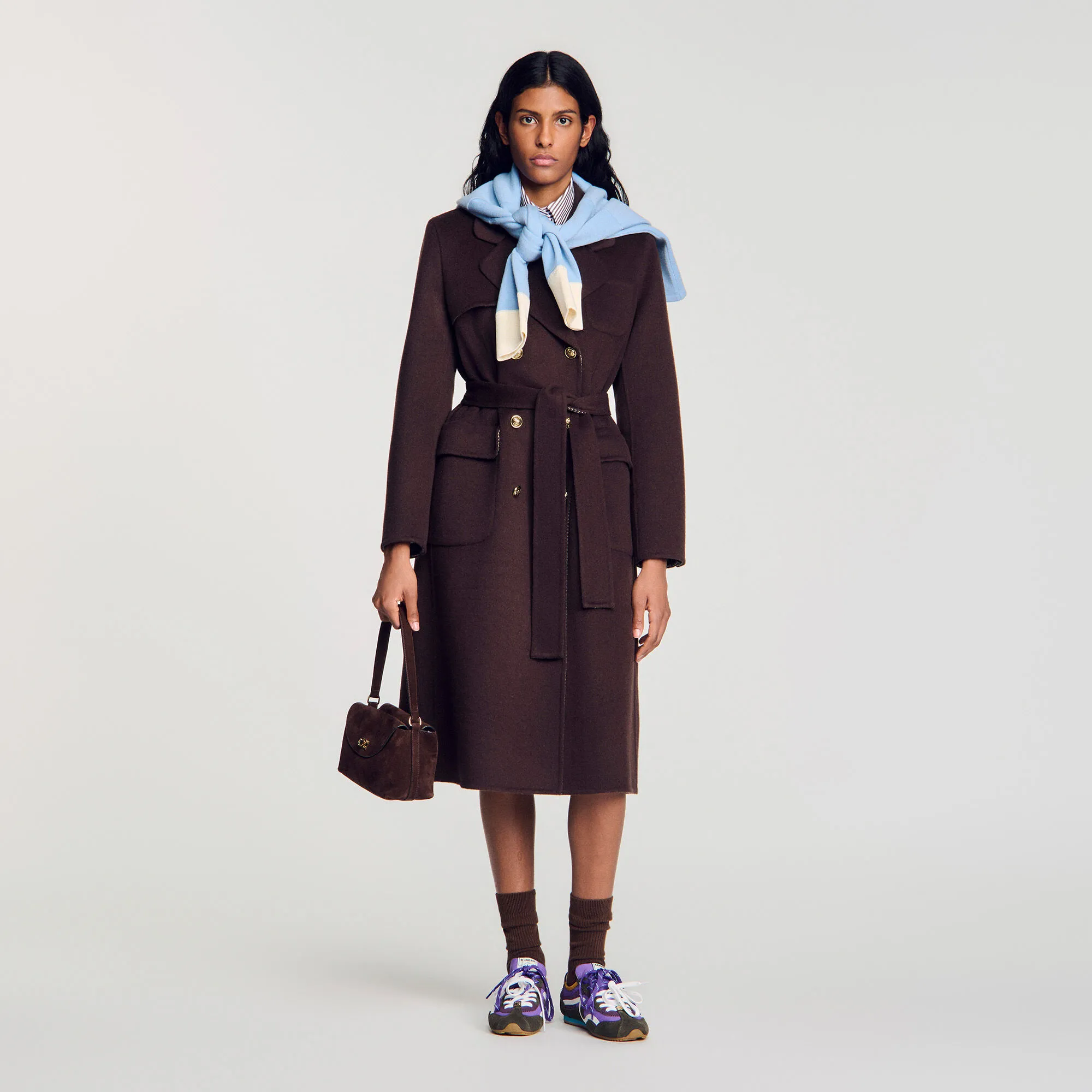 Manteau à carreaux double face