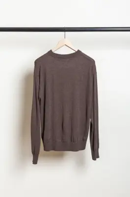 Roberto Collina – Knit LS Crewneck Sweater Comfort Fit – Corteccia — photo 4