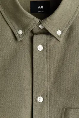 Chemise Oxford Regular Fit - Vert kaki — photo 5
