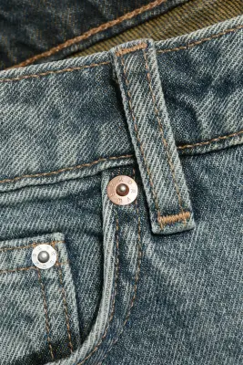 Jean droit ample taille basse Missy - Grid Blue - Bleu clair — photo 5