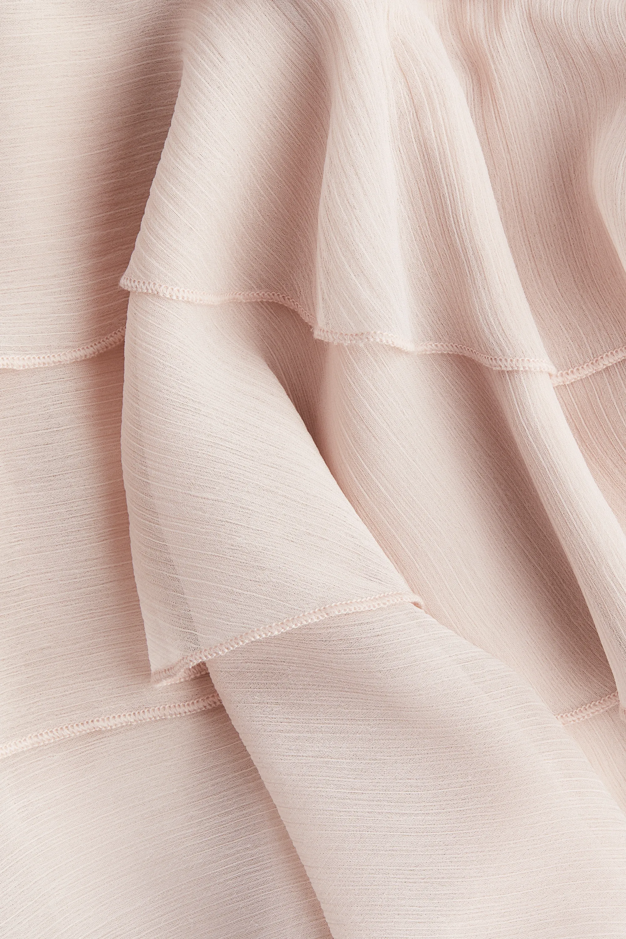 Robe en mousseline avec jupe à étages - Rose ancien clair
