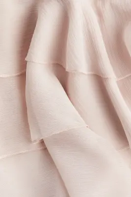Robe en mousseline avec jupe à étages - Rose ancien clair