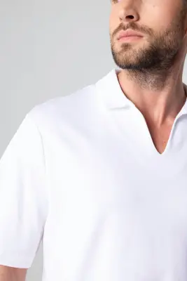 Polo Blanc Manches Courtes en Coton Supima — photo 5