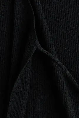 Gilet croisé en maille côtelée - Noir — photo 4