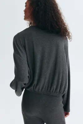 Top oversize - Gris foncé chiné — photo 2