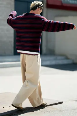 Pantalon à enfiler Barrel - Beige poudré — photo 5