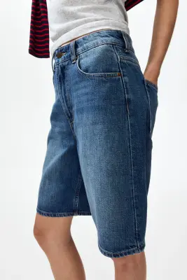Short Bermuda en denim - Bleu denim — photo 1