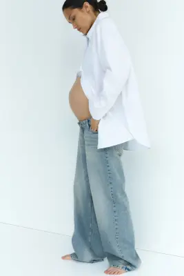MAMA Wide Low Jeans - Bleu denim clair — photo 2