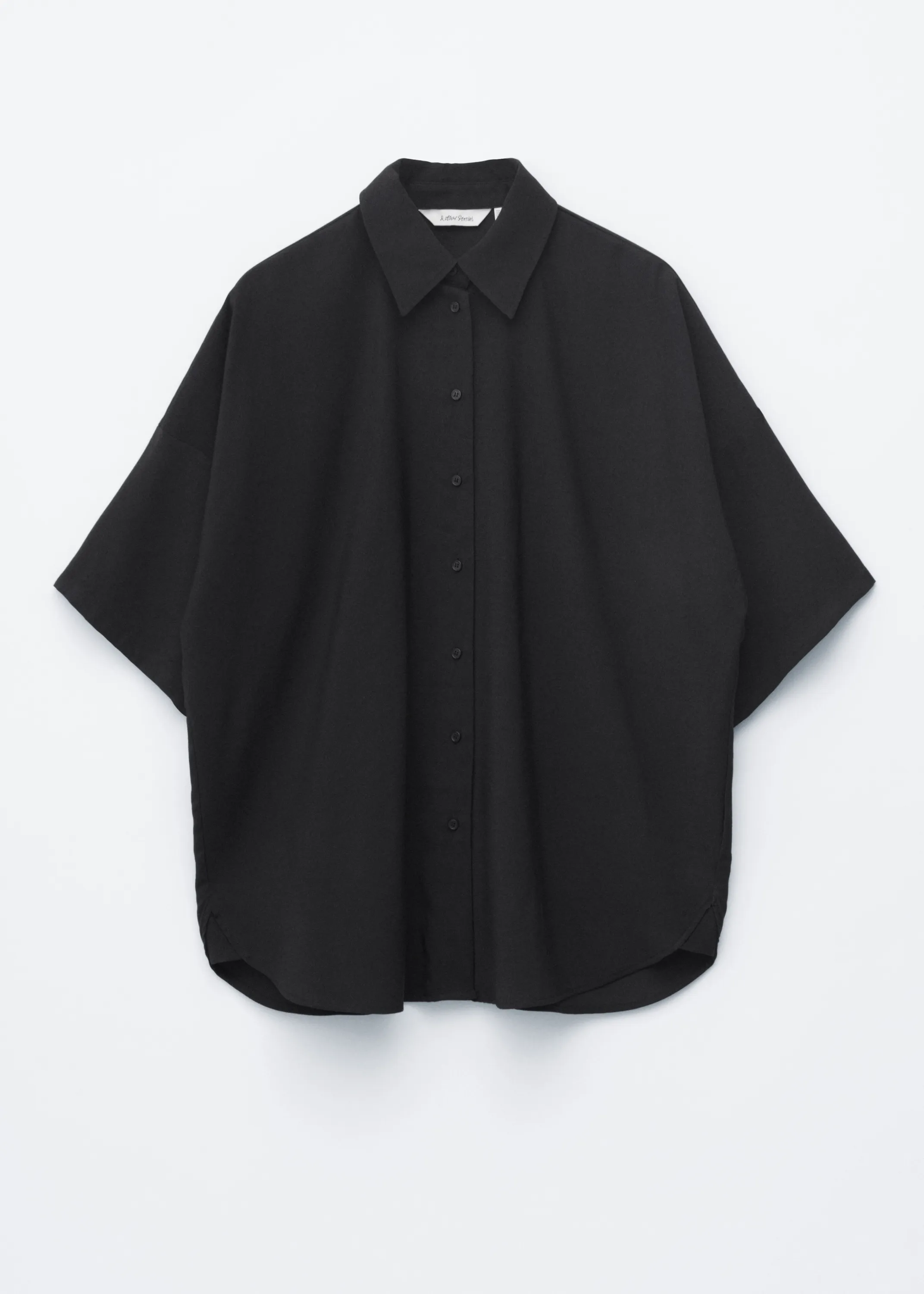 Chemise oversize à manches trois-quarts - Noir