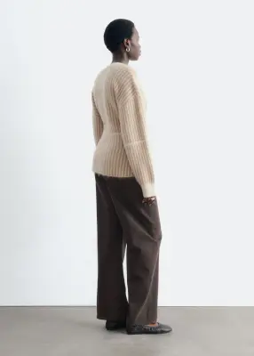 Gilet cache-cœur en mohair mélangé - Beige — photo 5