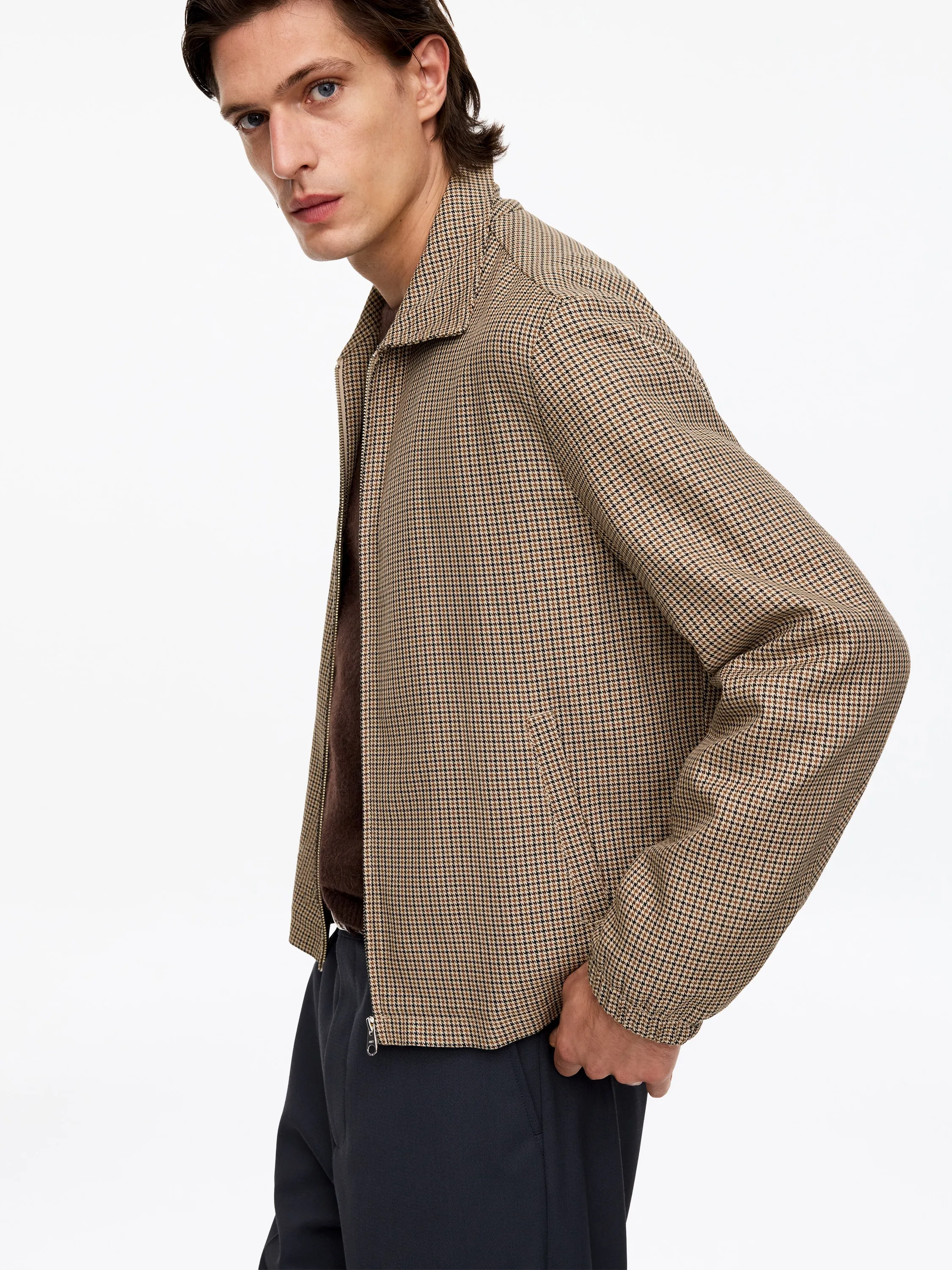 Veste courte en coton - Marron/Carreaux