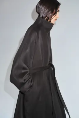 Manteau oversize en laine - Taupe foncé — photo 4