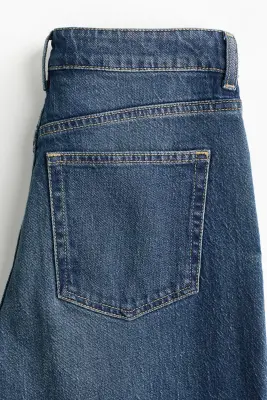Wide High Waist Jeans - Bleu denim foncé — photo 4