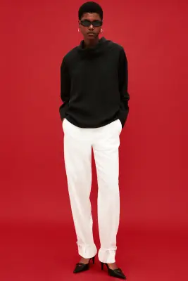 PANTALON DE TAILLEUR DROIT EN LIN - BLANC — photo 4