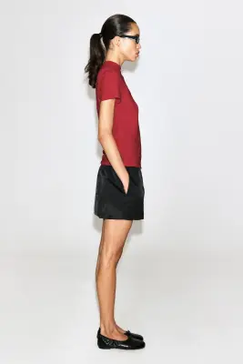 T-SHIRT EN JERSEY CRÊPE - ROUGE — photo 4