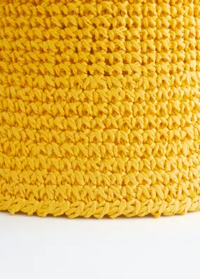 Chapeau en paille tressée - Jaune — photo 3