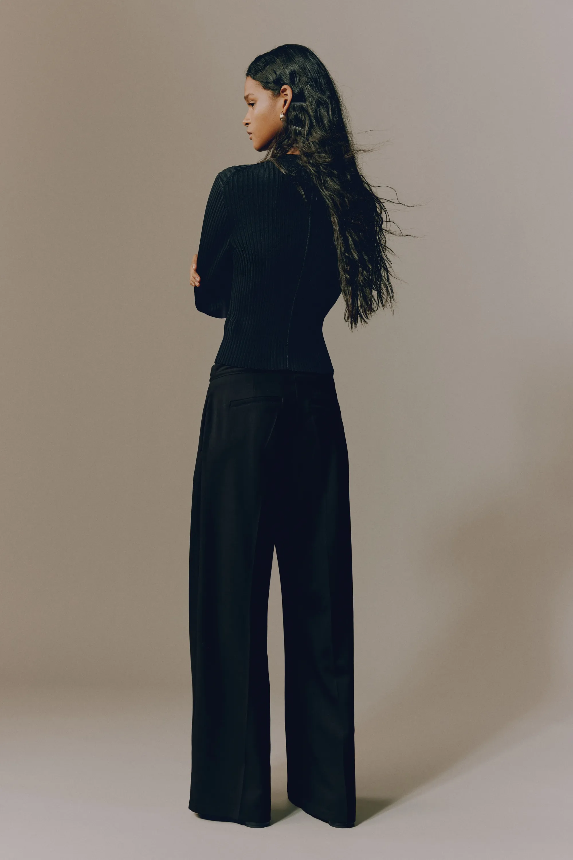 Pantalon chic avec cordon de serrage - Noir