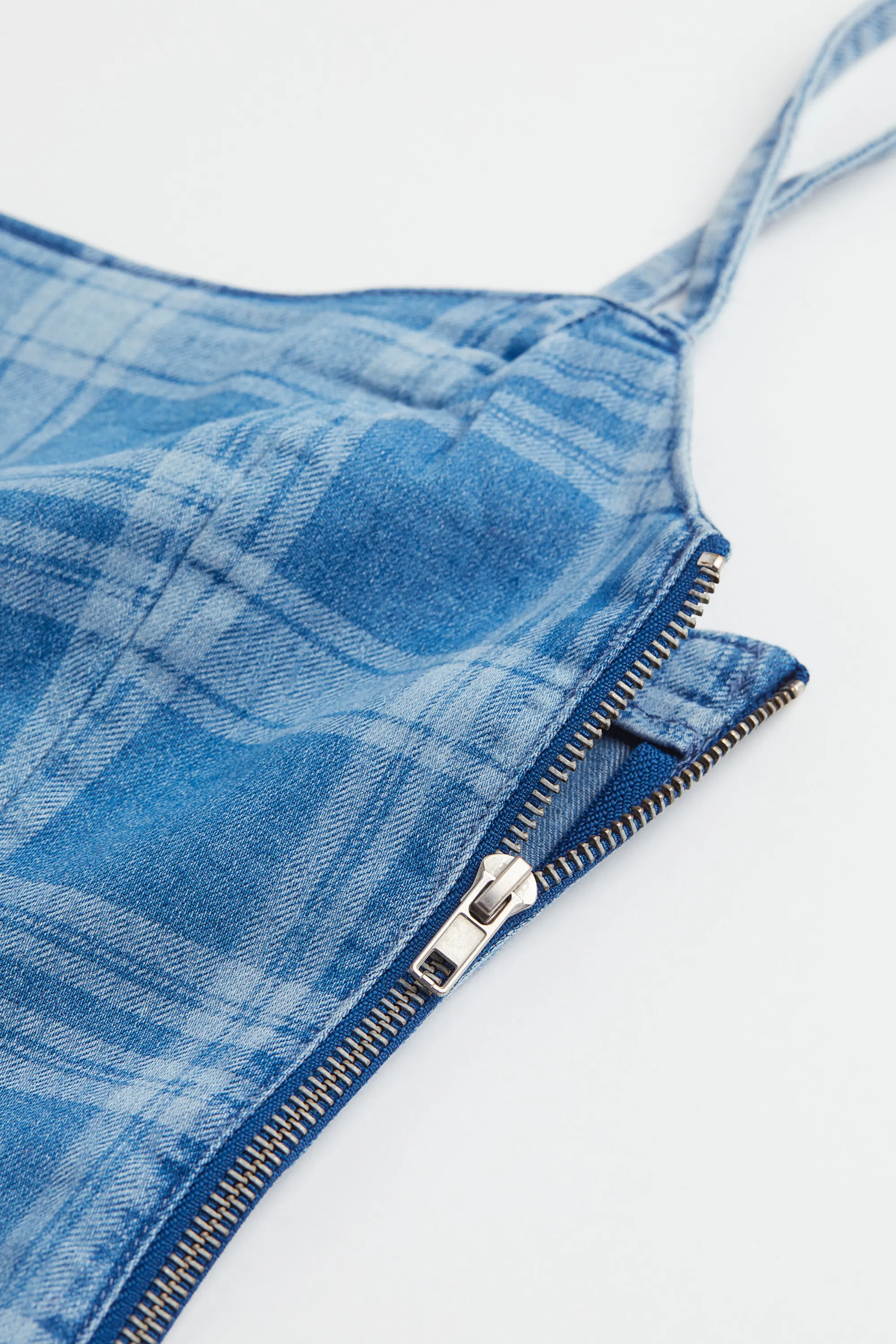 Robe ajustée - Bleu denim clair/carreaux