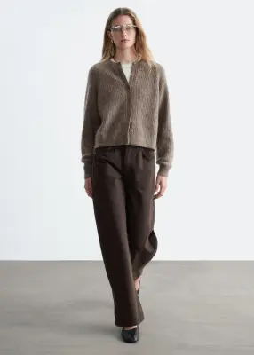 Mohair-Blend Cardigan - Taupe foncé — photo 2