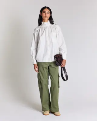 Chemise Leonor rayures vert et écru — photo 4