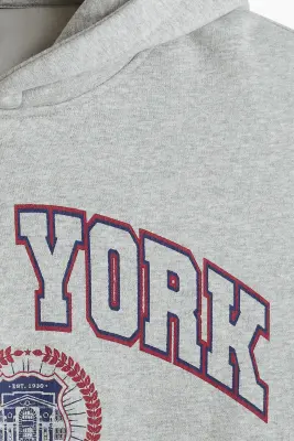 Hoodie imprimé Loose Fit - Gris chiné/New York — photo 5