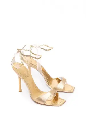 Sandales à talons en cuir métallisé doré Prix boutique 1190€ Taille 37.5 — photo 1