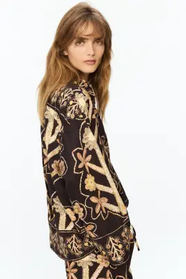 Chemise popover avec imprimé fleuri - Noir/fleuri — photo 1