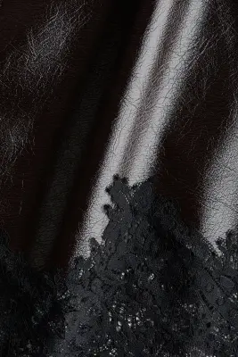 Jupe crayon en tissu enduit - Marron foncé — photo 4