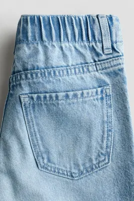 Wide Leg Ankle Jeans - Bleu denim clair — photo 2
