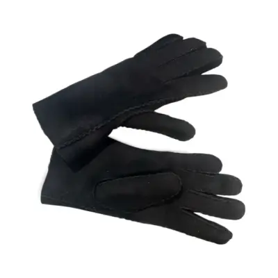 Gants Cuir & Fourrure Noire — photo 1