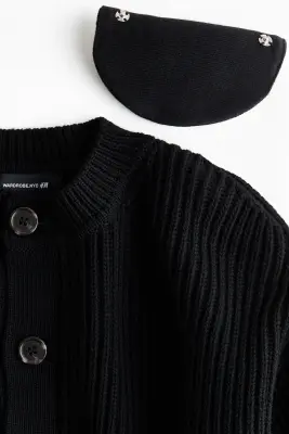 Gilet à épaulettes en laine - Noir — photo 5