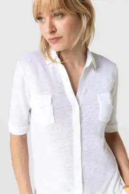 Chemise en lin et élasthanne — photo 4