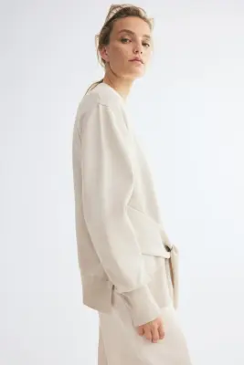Pull avec détail à nouer - Beige clair — photo 2