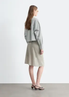 Jupe portefeuille midi - Taupe — photo 5