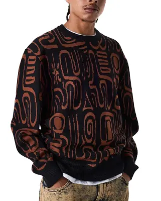 Abstract Crewneck Knit Black Brown — photo 2