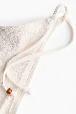 Bas de maillot Tanga à nouer - Crème — photo 4