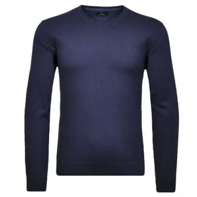 RAGMAN PULL COTON CASHMERE COL V Marine — photo 1