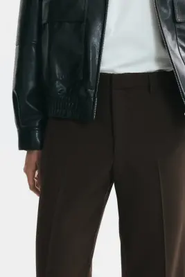 Pantalon chic Regular Fit - Marron foncé — photo 2