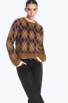 Pull en maille - Losanges marron — photo 1