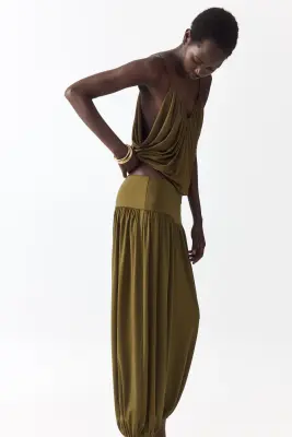 Pantalon 7/8 avec jambes ballon - Vert kaki foncé — photo 4