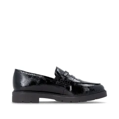 Mocassins Remonte D2Q05-02 Noirs - Cuir Verni Élastique Grande Pointure Femme — photo 3