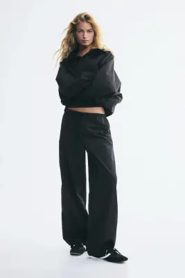 Pantalon parachute en nylon - Noir — photo 1