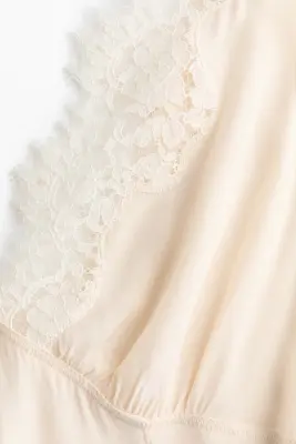 Robe avec dentelle - Crème — photo 5