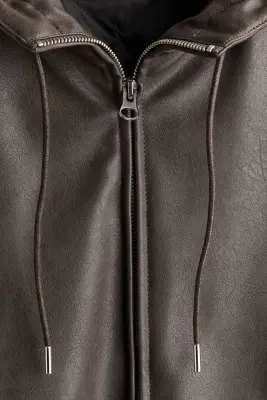 Veste à capuche - Taupe foncé — photo 5