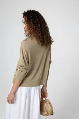 Pull en acetate, fibre métallisée et polyamide — photo 5
